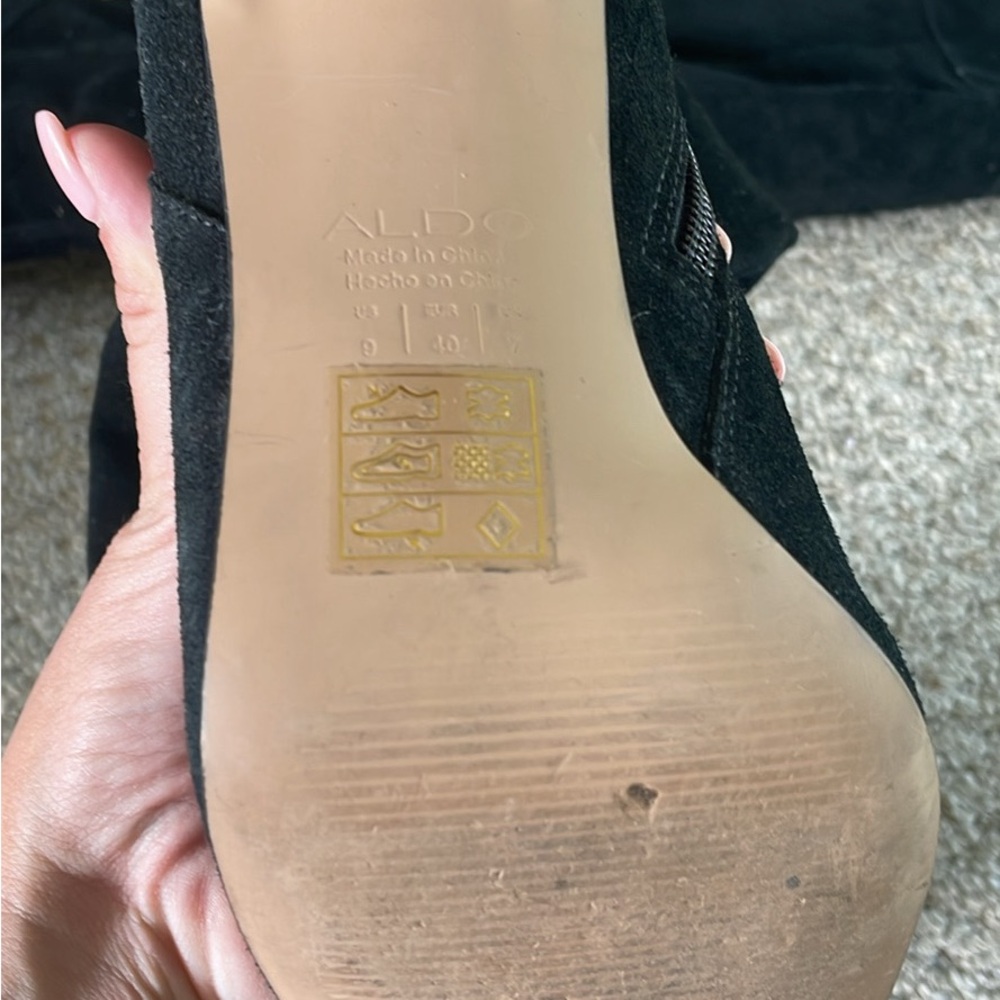 Aldo high heel knee high suede boots